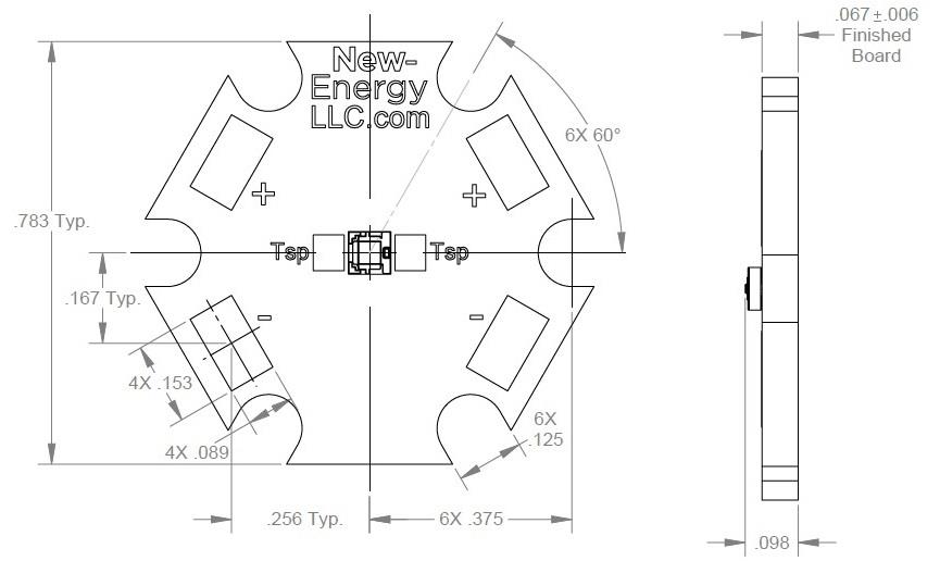 Mechanical Drawing - New Energy LUMILEDS LUXEON C & CZ Starboards